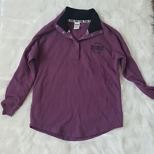 PINK Victoria's Secret Purple 1/2 button Pullover